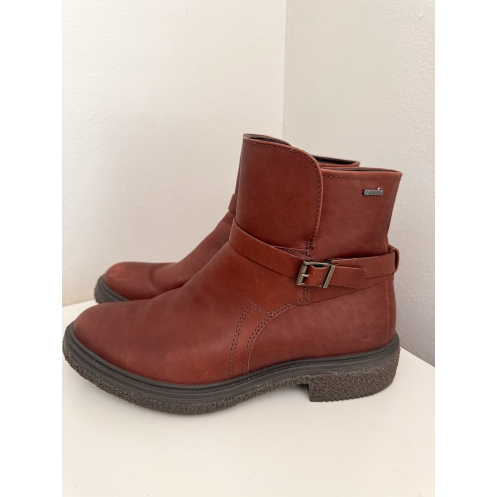 Ecco Women's Brow Rust Leather Crepetray Hybrid Ankle Boots Size EU 40 US 9-9.5
